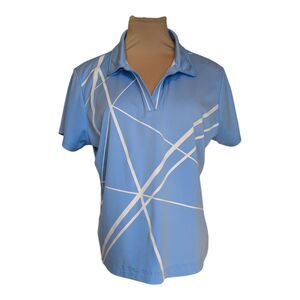 IZOD Golf Women’s Short Sleeve Polo Top Blue Size XL Cropped Athleisure
